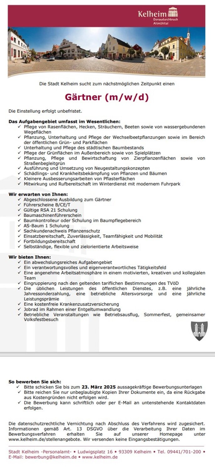 Stellenangebote Stadt Kelheim